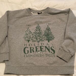 J. Crew Gray Sweatshirt Holidays Trees